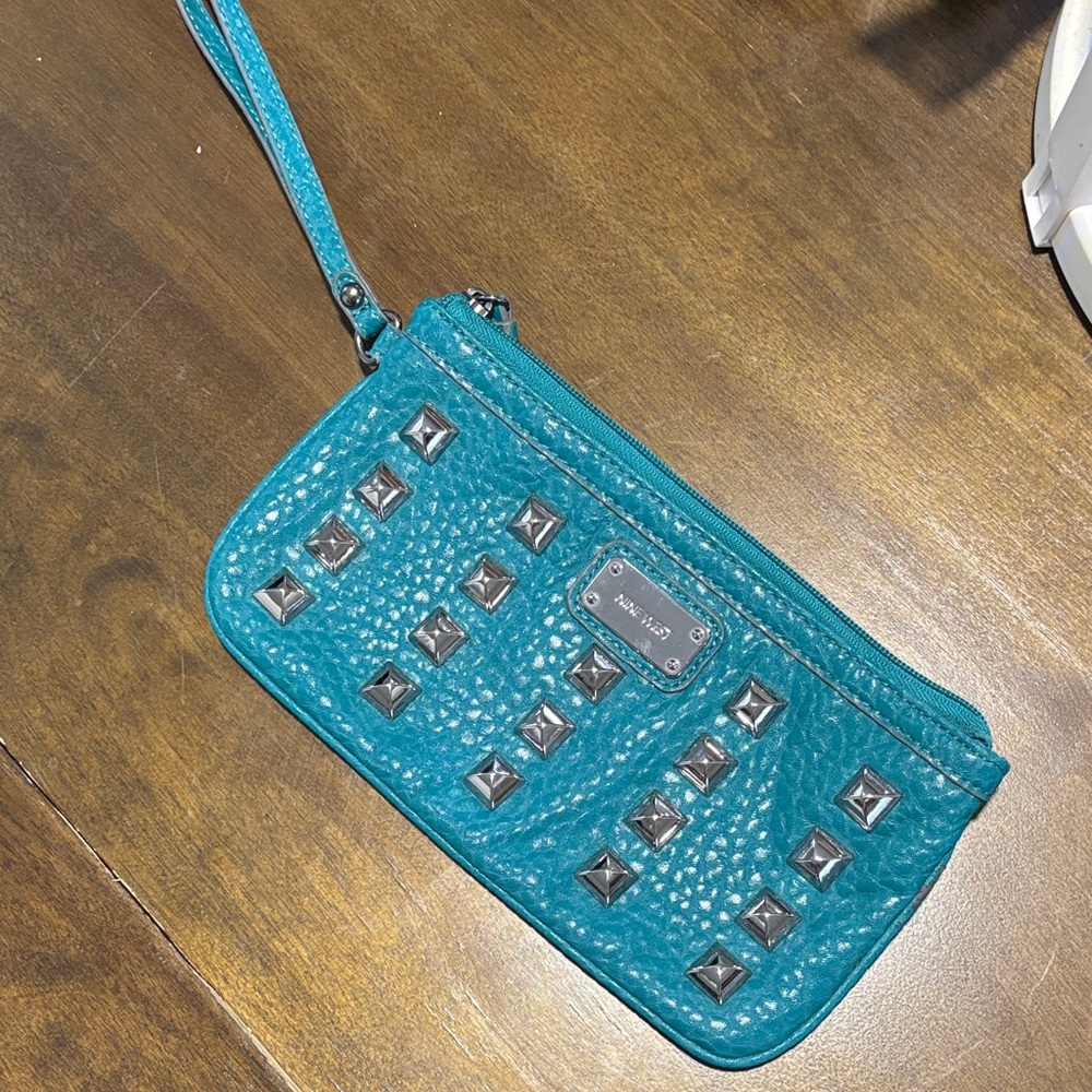 Nine West Turquoise Studded Wristlet